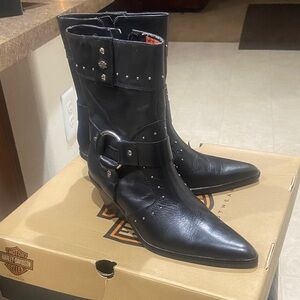 Harley-Davidson Women's Black Studded Moto Ankle Boots